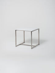 Table 20 / Square / Stainless Steel / White Concrete