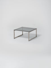 Coffee Table 5 / Stainless Steel | Square | Glass | Grey