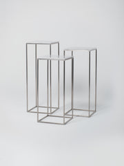 Podium Set 3 / 45cm Square / Stainless Steel / Bianco Carrara