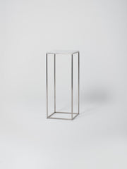 Podium 3 / 45cm Square / Stainless Steel / Bianco Carrara