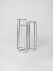Podium Set 3 / 30cm Square / Stainless Steel / Bianco Carrara