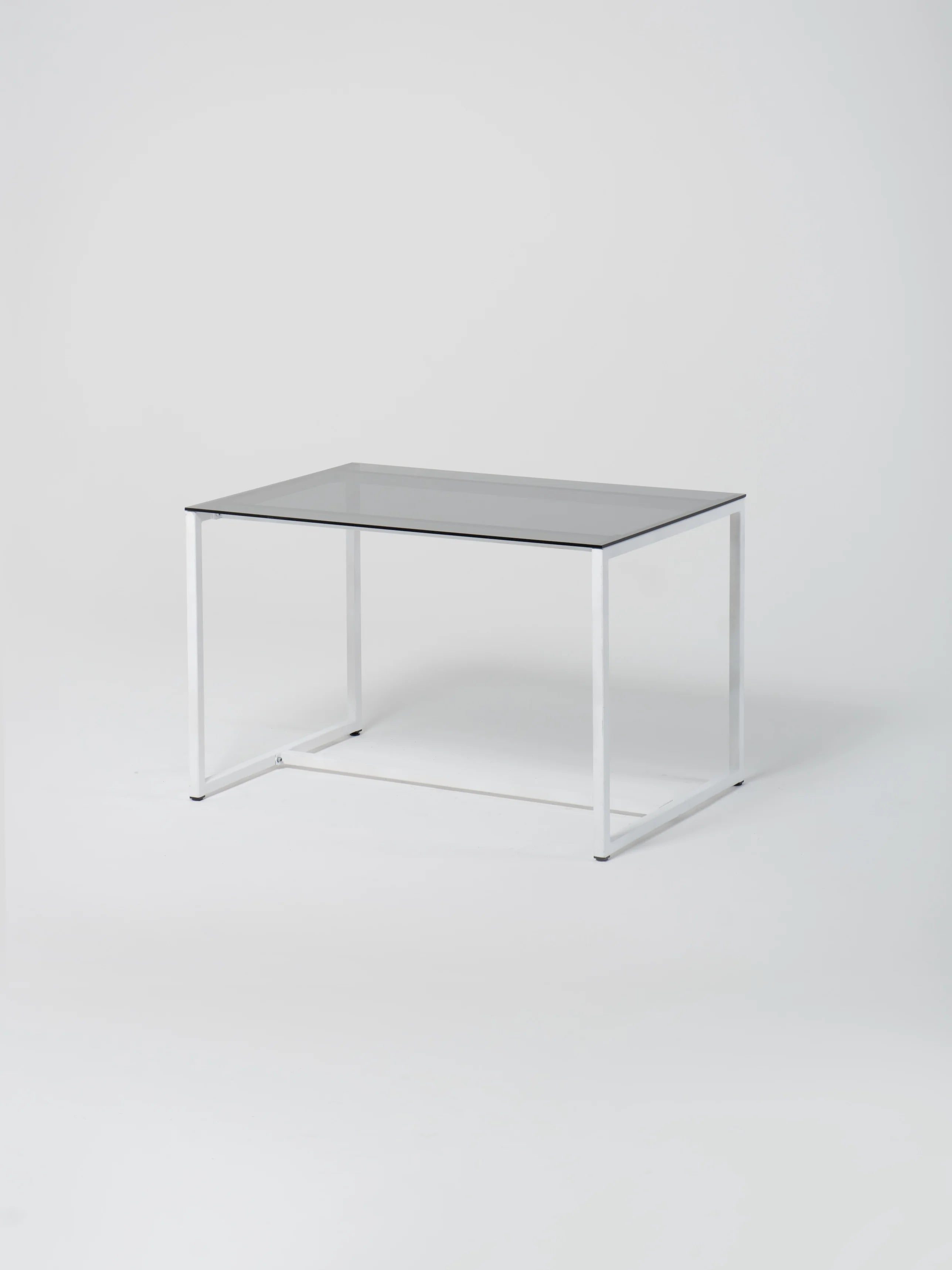 Table 21 / White / Grey Glass
