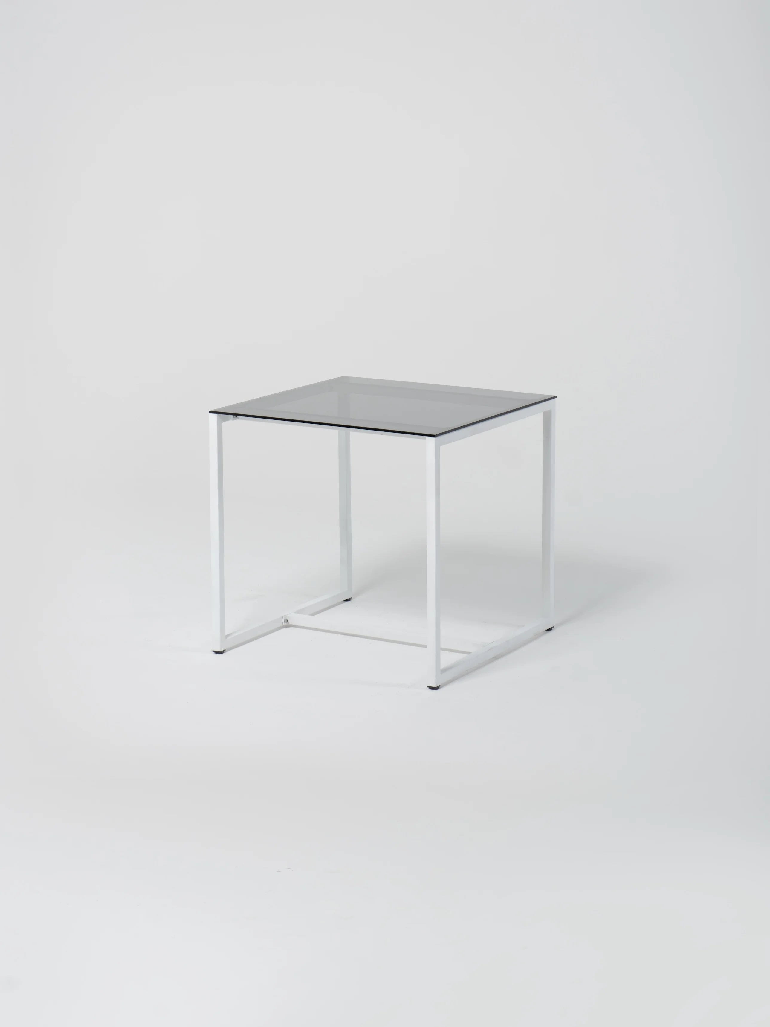 Table 21 / Square / White / Grey Glass