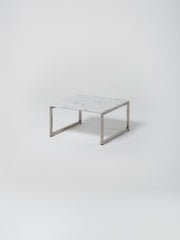 Coffee Table 1 / Stainless Steel | Square | Bianco Carrara