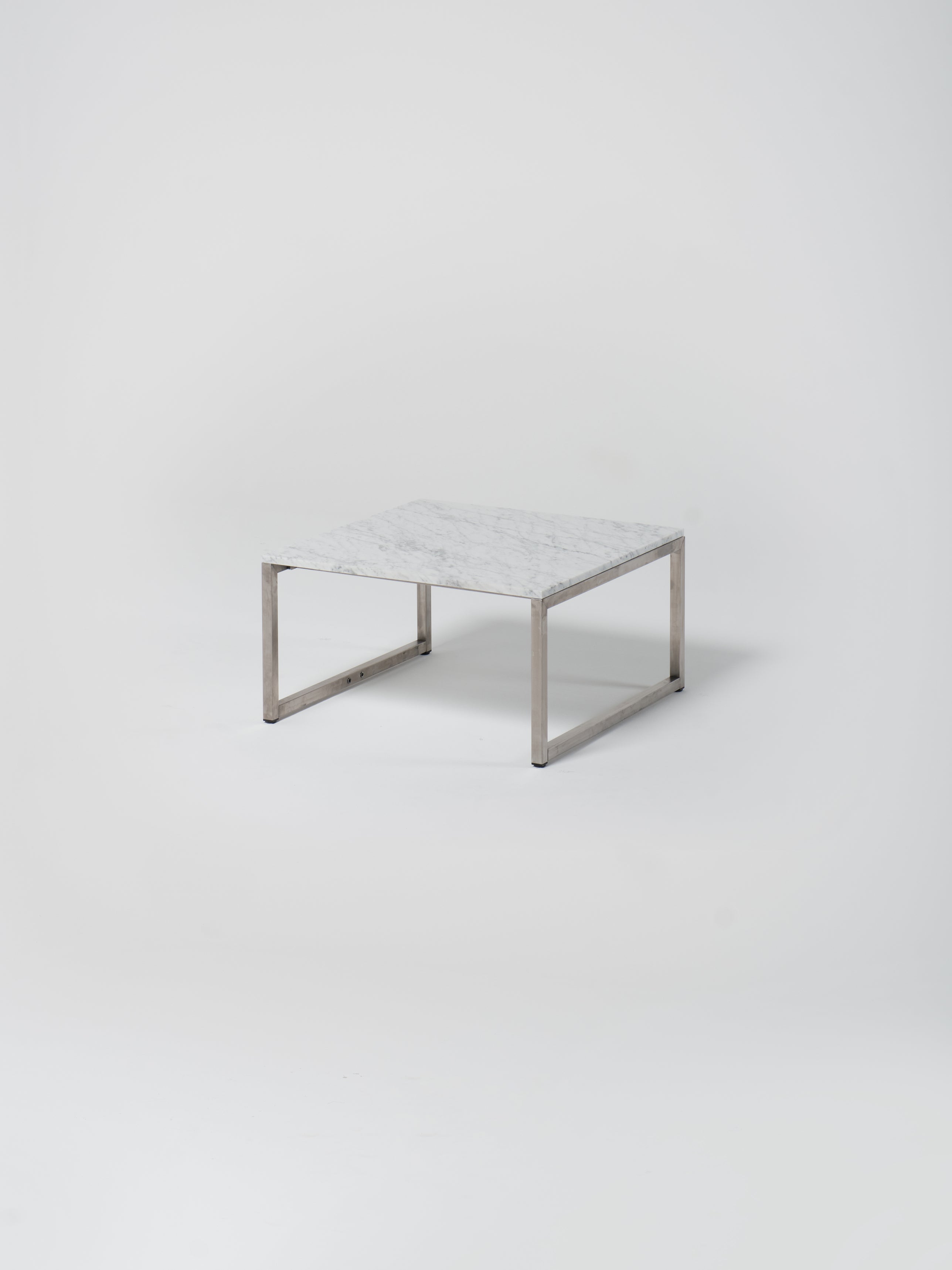 Coffee Table 1 / Stainless Steel | Square | Bianco Carrara