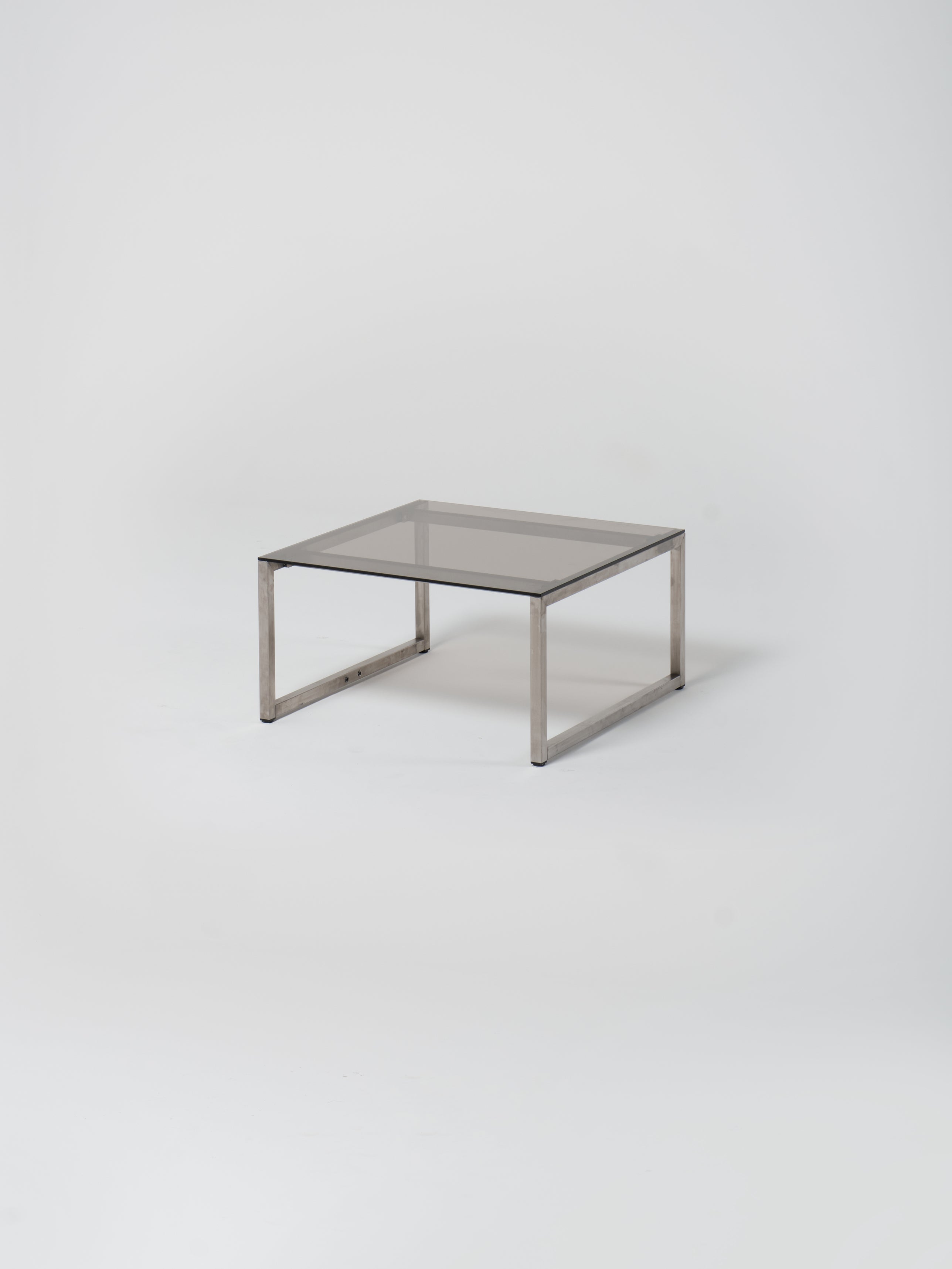 Coffee Table 6 / Stainless Steel | Square | Glass  | Amber