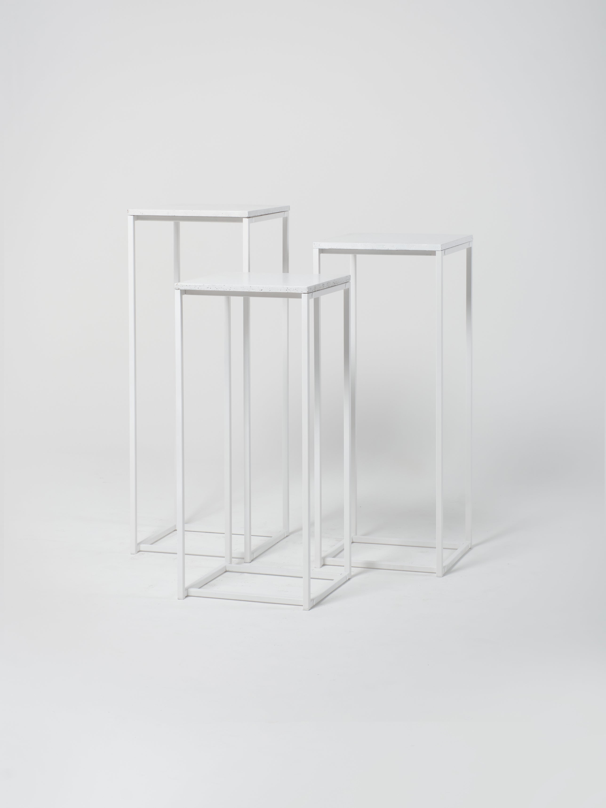 Podium Set 8 / 45cm Square / White Concrete