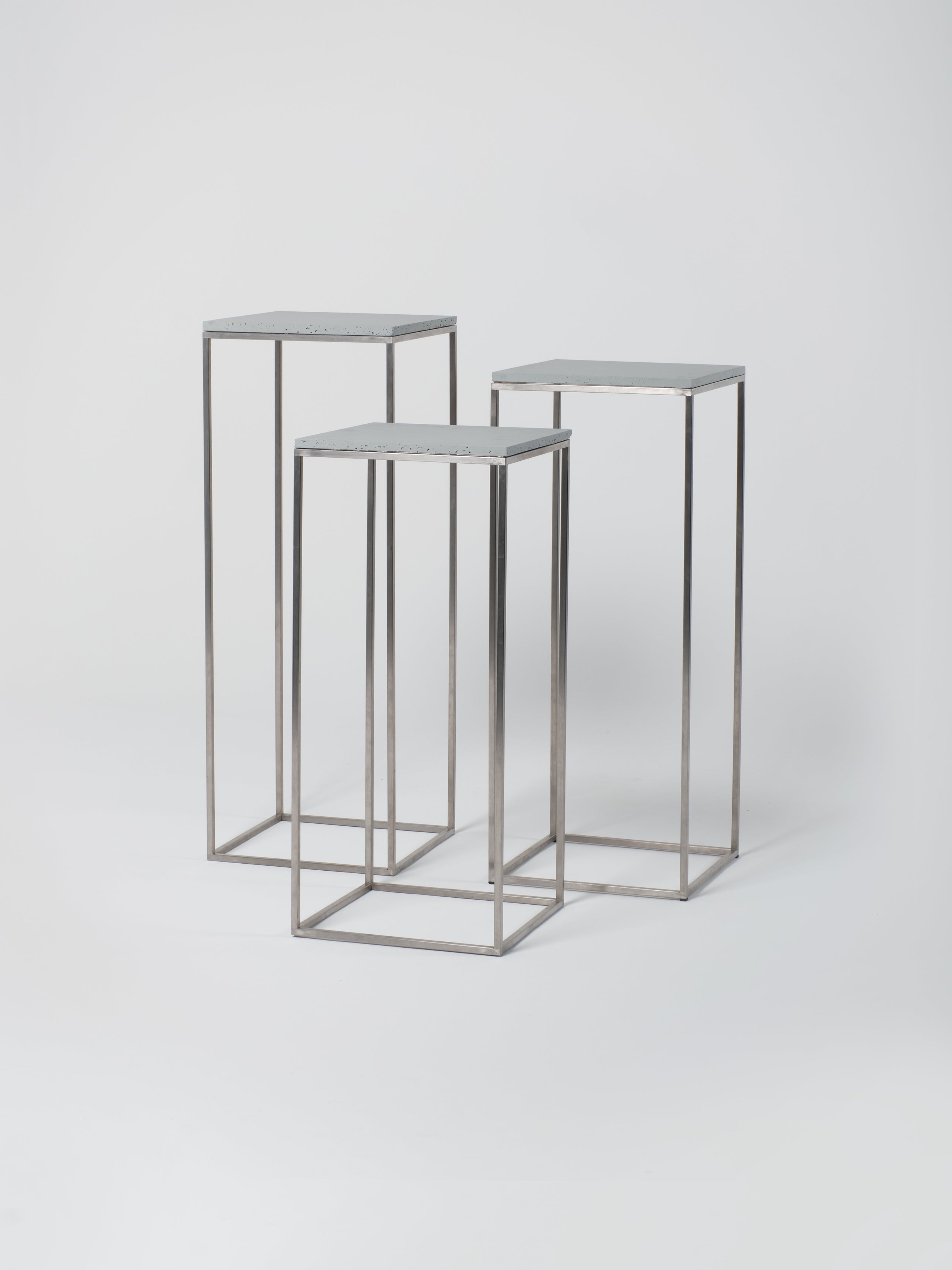 Podium Set 7 / 45cm Square / Stainless Steel / Architectural Concrete
