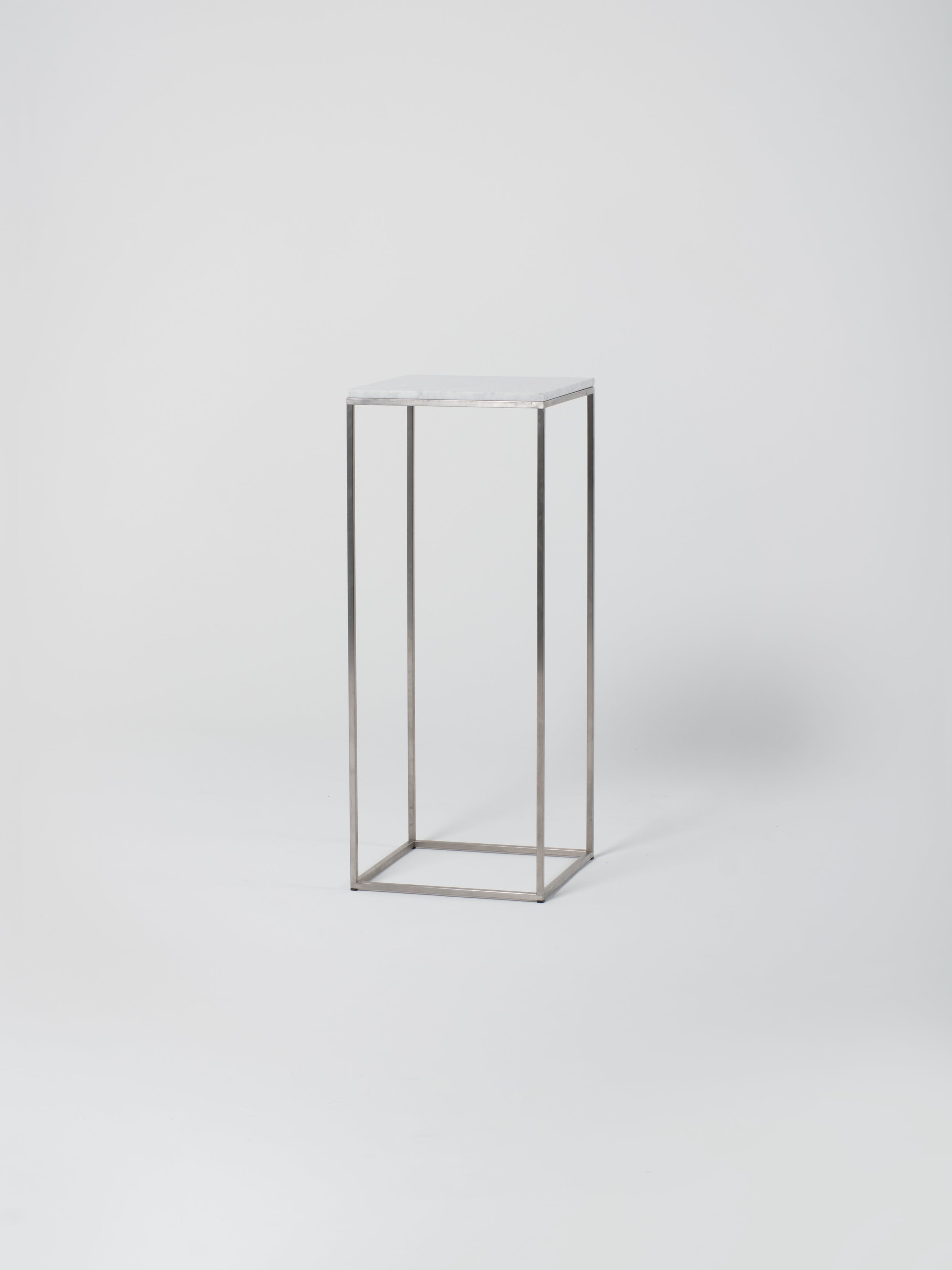 Podium 3 / 45cm Square / Stainless Steel / Bianco Carrara