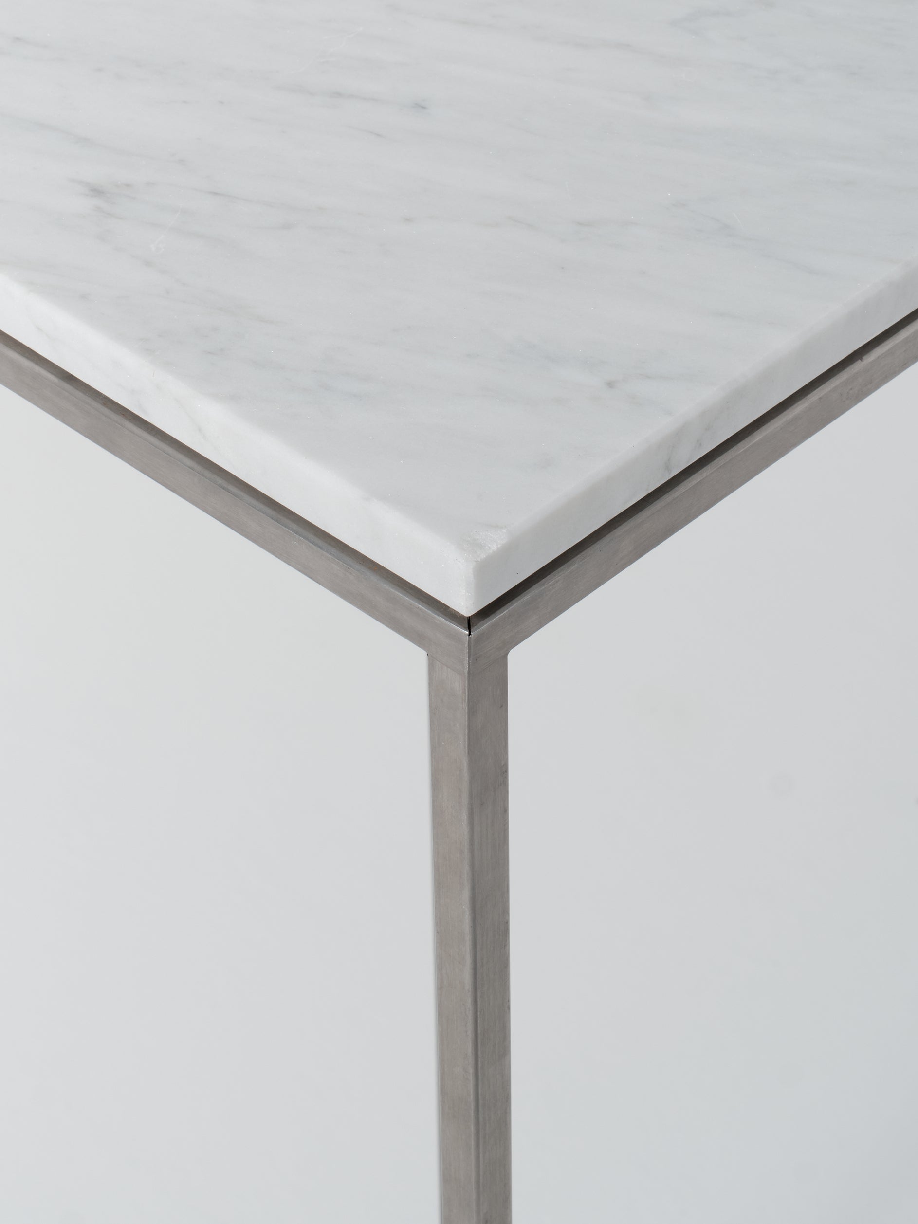Podium 3 / 30cm Square / Stainless Steel / Bianco Carrara
