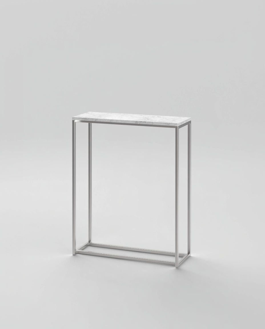 Console 3 / 80 x 30cm | Stainless Steel | Bianco Carrara