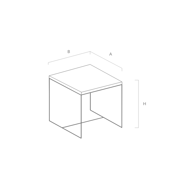 Coffee Table 4 / Stainless Steel | Square | Glass