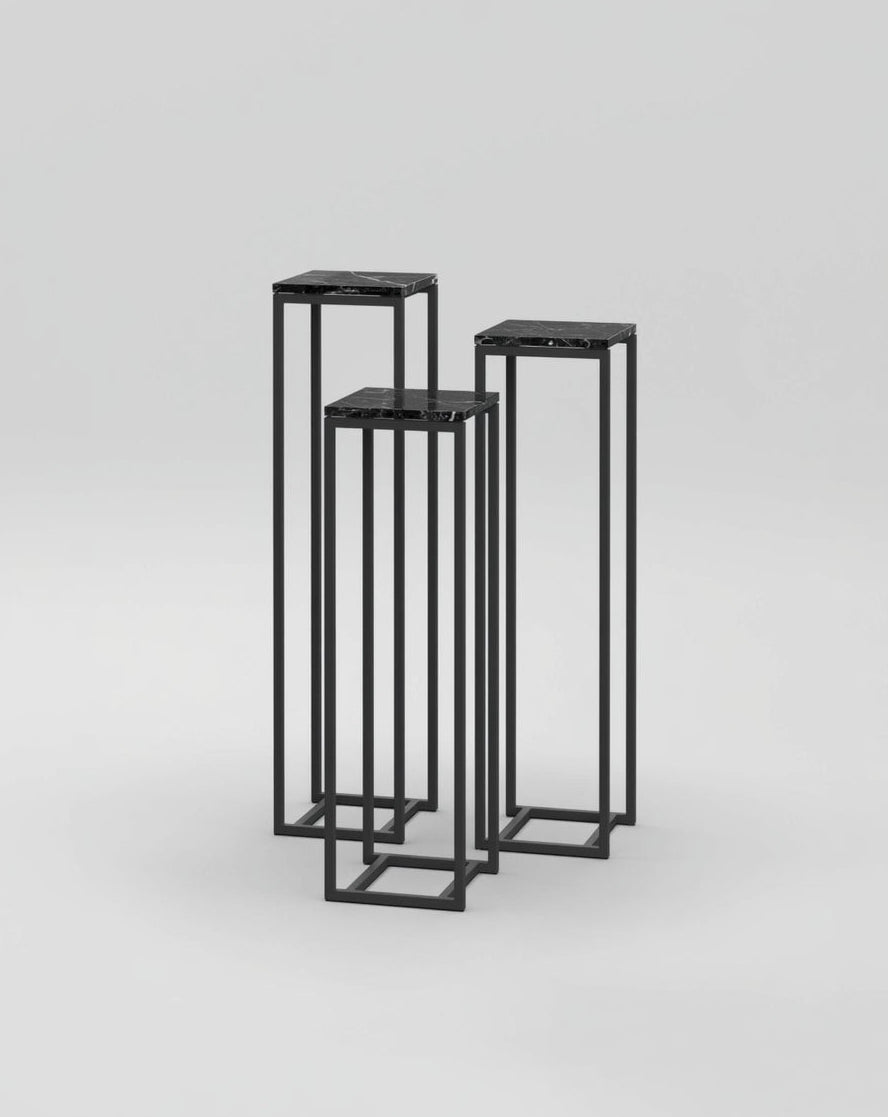 Podium Set 4 / 30cm Square / Nero Marquina