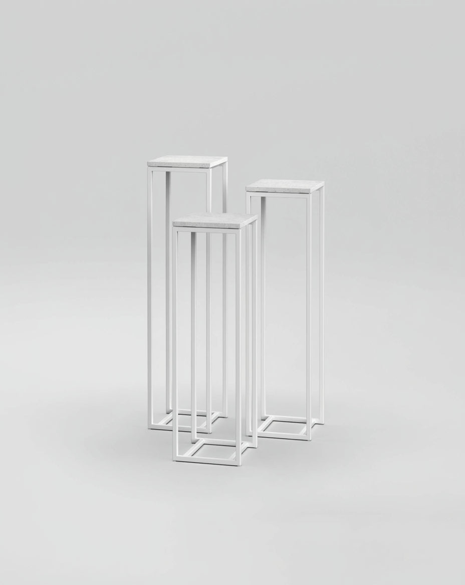 Podium Set 8 / 30cm Square / White Concrete