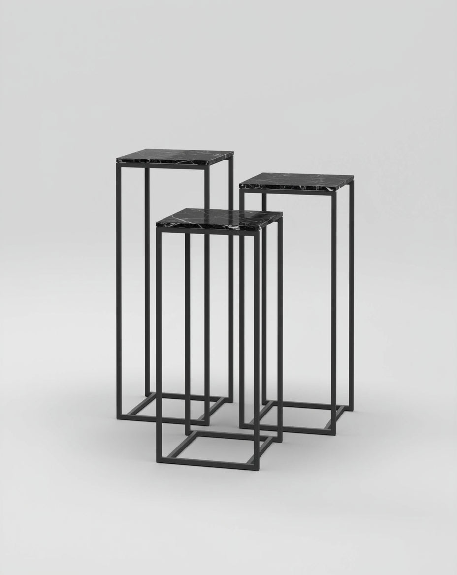 Podium Set 4 / 45cm Square / Nero Marquina