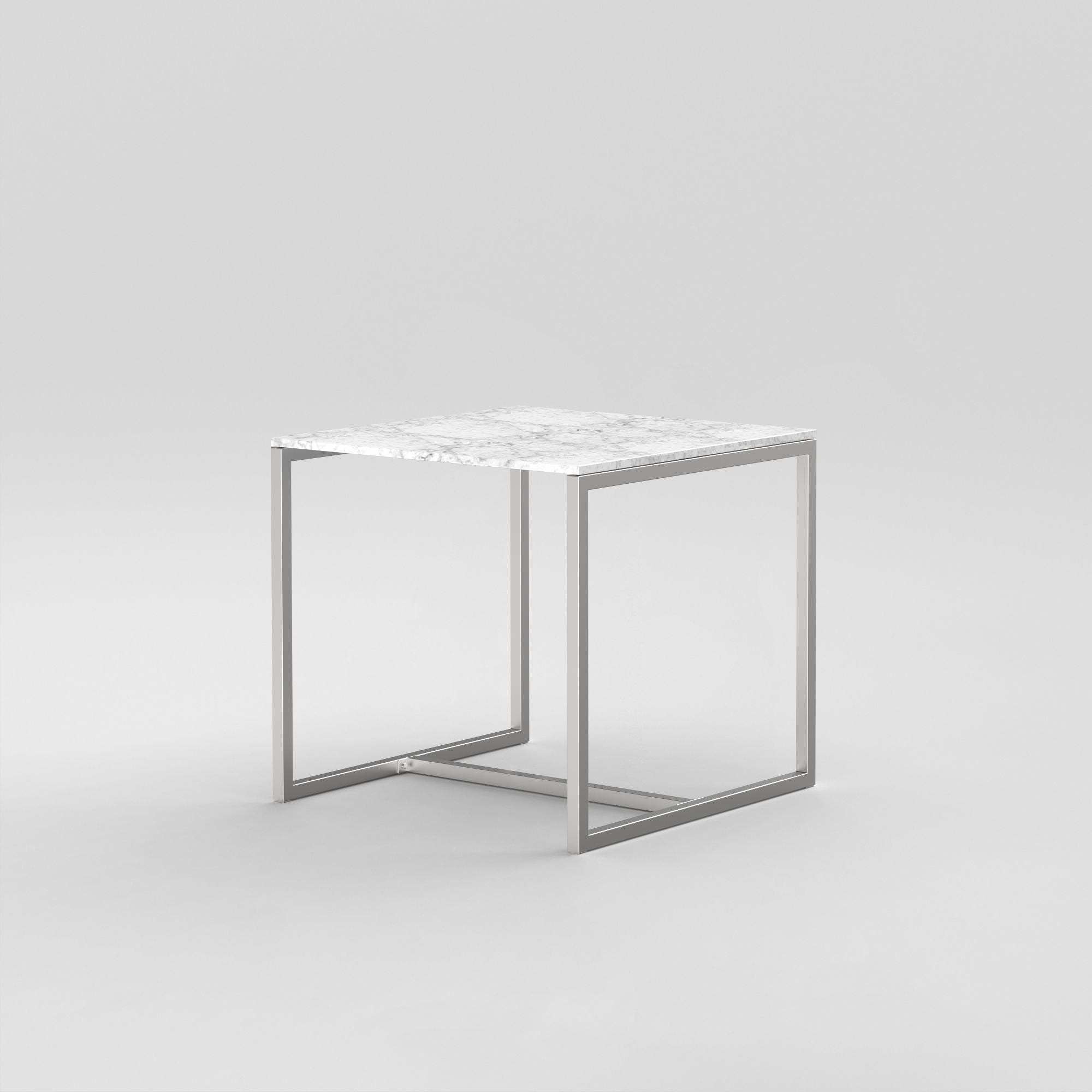 Table 3 / Square / Stainless Steel / Bianco Carrara Marble